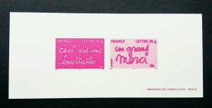 France Message 2005 Invitation Thank You Greeting (Imperf Proof) MNH *rare