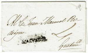 Salvador 1830's San Salvador straight line cancel on cover to Guatemala