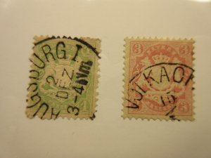 German States BAVARIA Scott 33, 34 USED Lot11 Cat $32