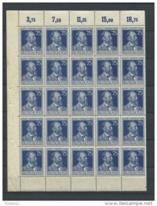 Germany 1947 (2) Sheets of 25 stamps Mi  963-4 MNH Henrich von Stephen Cv 15euro