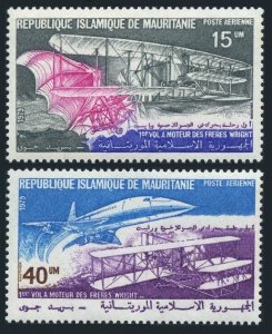 Mauritania C190-C191, MNH. Mi 623-624. Flyer A, Prototype plane, Supersonic jet.