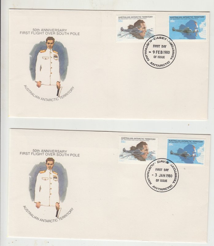 Z6947 J L Stamps 4 dif australia antarctic territory station fdc cancels covers