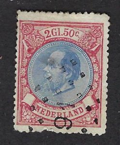 Netherlands SC#33 Used F-VF hr 2 nibbed perfs SCV$105.00...Fill Key spots!