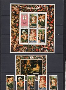 COOK ISLANDS 1972 CHRISTMAS PAINTINGS SET OF 5 STAMPS & 2 S/S MNH