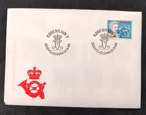 D)1985, DENMARK, FIRST DAY COVER, ISSUE, 50TH ANNIVERSARY OF THE ARRIVAL