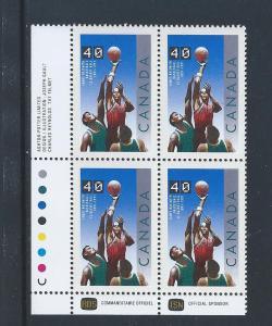 Canada #1343 LL PL BL Basketball 40¢ MNH4