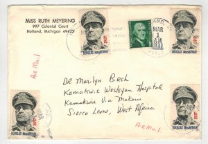 DOUGLAS MACARTHUR 1424 FOREIGN DESTINATION AIRMAIL SIERRA LEONE WEST AFRICA