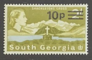 SOUTH GEORGIA 1971 SURCHARGES 10p SG28 UNMOUNTED MINT.CAT £42