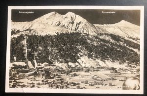 1939 Davos platz Switzerland RPPC Postcard Cover To Zurich Parsennbahn View