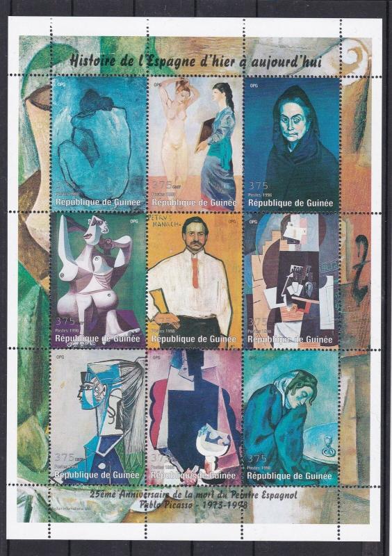 Guinee Republic 25th Anniv Picasso 1998 Mint Never Hinged Stamps Sheet R 17397