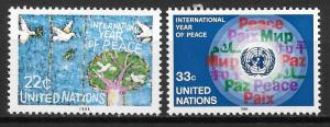 United Nations 475-76 International Peace Year set MNH