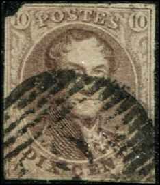 Belgium SC# 10 ? Leopold inperf 10c used unwmk'd