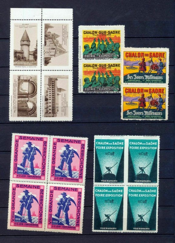 France 1930s Poster Labels Blocks MNH Chinon Marseille Anjou x 48(NT 5828