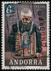 Andorra (Sp) 73 - Used - 8p Hermit of Meritxell (1972) (cv $1.60)