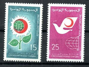 1968 - Tunisia - The Tunisian Red Crescent - Flower- Dove-Complete set 2v.MNH**