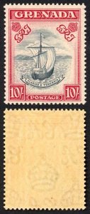 Grenada SG163b 10/- Slate-blue and Bright Carmine (Narrow) Superb Lightly M/Mint