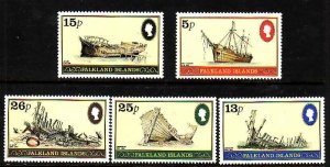 Falkland Is.-Sc#339-43- id9-unused NH set-Shipwrecks-1982-