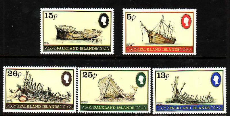 Falkland Is.-Sc#339-43- id9-unused NH set-Shipwrecks-1982-