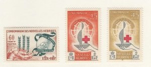 New Hebrides - French, Postage Stamp, #109-111 Mint LH, 1963 Red Cross