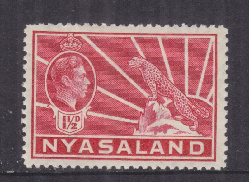 NYASALAND, 1938 KGVI 1 1/2d. Carmine, lhm.