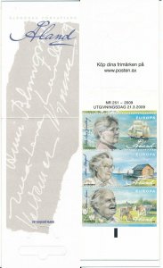 [109482] Aland 2009 Authors writers Booklet MNH