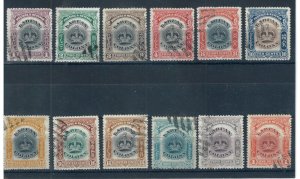 Labuan 1902 Crowns full set of stamps. Used. Sg 117-128