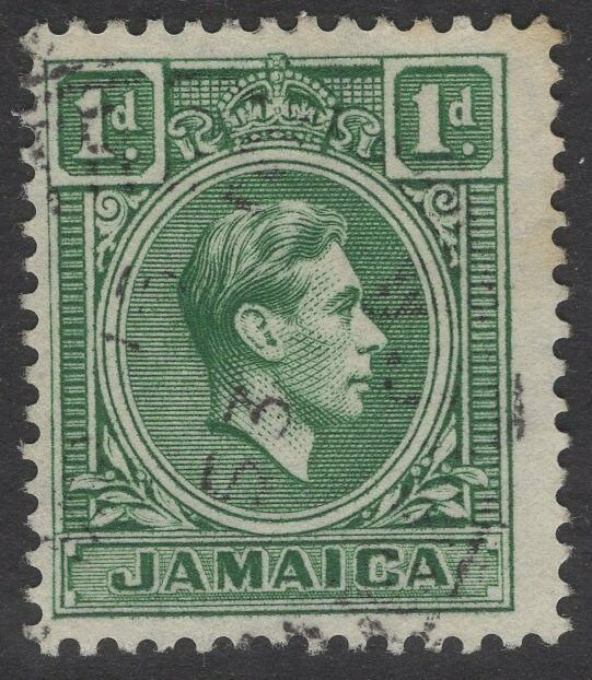 JAMAICA SG122a 1951 1d BLUE-GREEN USED