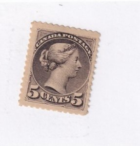 CANADA  # 42 VF-MNH Q/VICTORIA 5cts SMALL QUEEN CAT VALUE $900