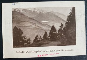 1931 Lichtenstein Graf Zeppelin LZ 127 Postcard cover to Munich Germany  # C7