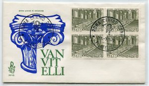 Italy FDC Venetia 1973 Vanvitelli quatrain not traveled