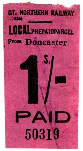 (I.B) Great Northern Railway : Local Parcel 1/- (Doncaster)