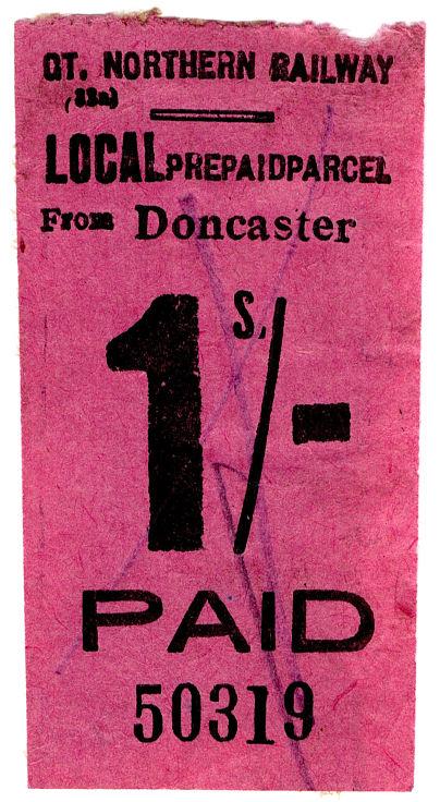 (I.B) Great Northern Railway : Local Parcel 1/- (Doncaster)