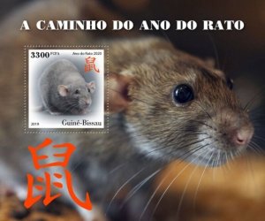 Guinea-Bissau - 2019 Year of the Rat 2020 - Stamp Souvenir Sheet - GB191002b