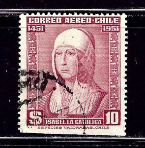 Chile C166 Used 1952 issue   straight edge bottom