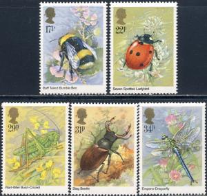 Great Britain 1985 Sc 1098-1102 Fauna Insect Bee Stamp MNH