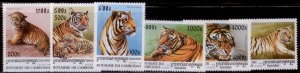 Cambodia 1998 SC# 1693-8 Tigers MNH-OG E90