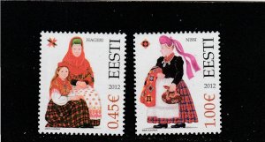 Estonia  Scott#  699-700  MNH  (2012 Folk Costumes)