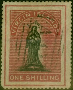 Virgin Islands 1868 1s Black & Rose-Carmine SG21b Fine Used (3) 