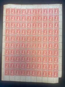 New Brunswick #9 Mint Fine - Very Fine Never Hinged Rare Sheet Of 100