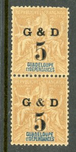 Guadeloupe 1900 French Colony 5¢/30¢ Brown SG #53 & 53d MNH D943