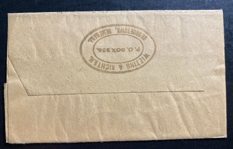 1906 Georgetown British Guiana Stationery Wrapper Cover To Hamburg Germany