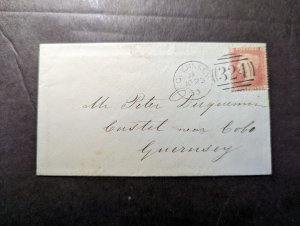 1868 Early England Penny Red Stamp Cover Guernsey Channel Islands Local Use