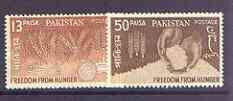 Pakistan 1963 Freedom From Hunger set of 2 unmounted mint...