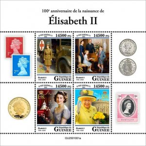 GUINEA - 2025 - Queen Elizabeth II - Perf 4v Sheet - Mint Never Hinged