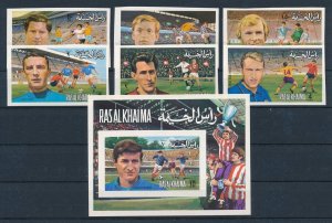 [110951] Ras al Khaima 1972 Sport football soccer Imperf. Set MNH