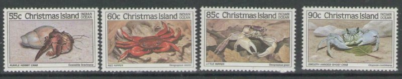 CHRISTMAS ISLAND SG199/202 1985 CRABS (2nd SERIES) MNH 