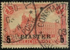 German Offices Turkey SC# 21 Piaster on 1mk o/p on Germany used