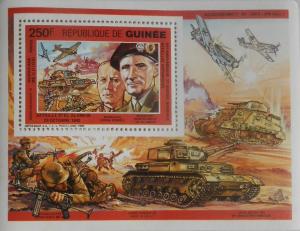 GUINEE GUINEA SHEET WAR II WWII ROMMEL BATTLES ALAMEIN TANK