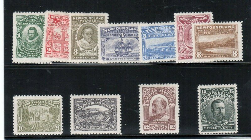 Newfoundland #87 - #97 Very Fine Mint Set Full Original Gum Mostly Lightly Hinge