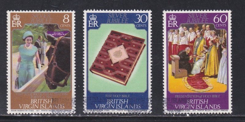 British Virgin Islands # 317-319, Queen Elizabeth's Silver Jubilee, Used